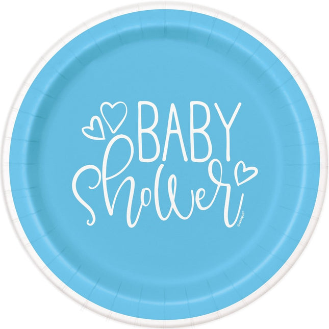 Blauwe Babyshower Borden Jongen 8st van Unique koop je bij Partywinkel