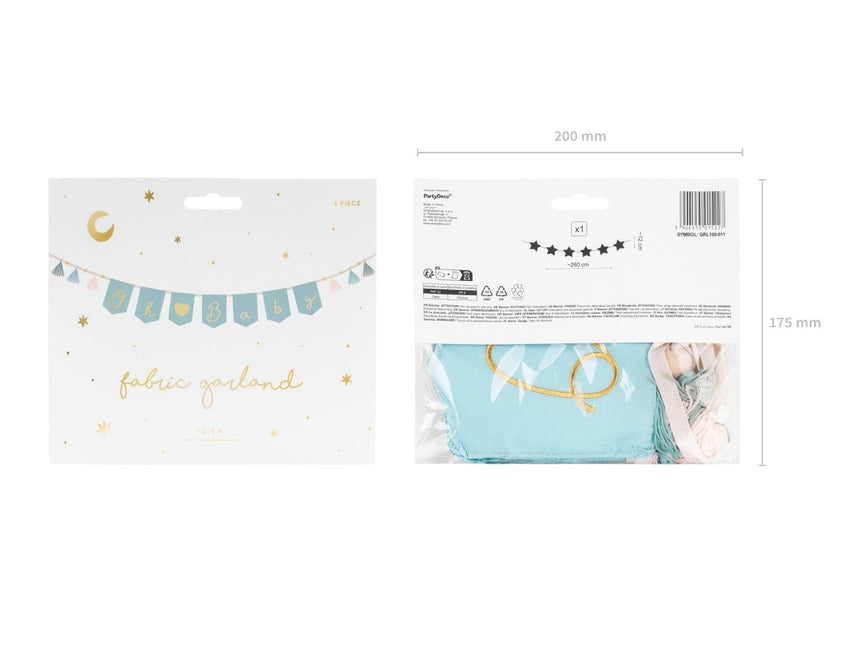 Blauwe Banner Oh Baby 2,5m van Partydeco koop je bij Partywinkel