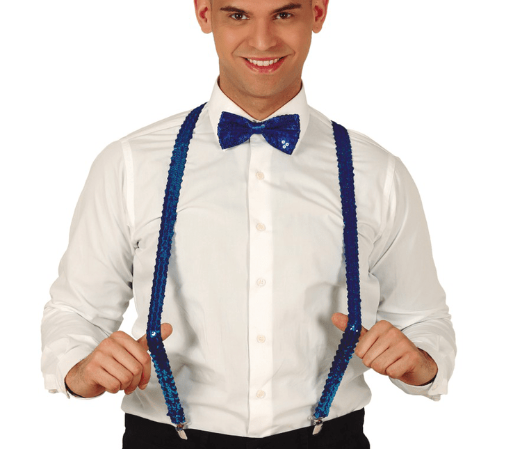Blauwe Bretels Pailletten Heren 72cm van Fiestas Guirca koop je bij Partywinkel