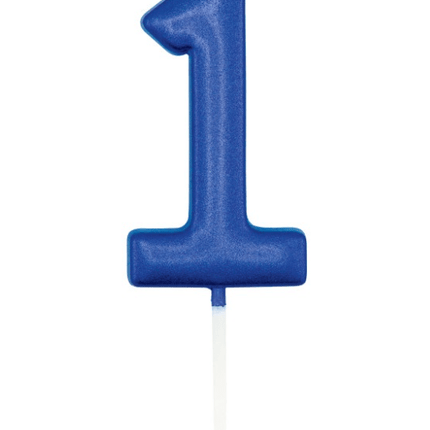 Blauwe Cijferkaars 1 van Unique koop je bij Partywinkel