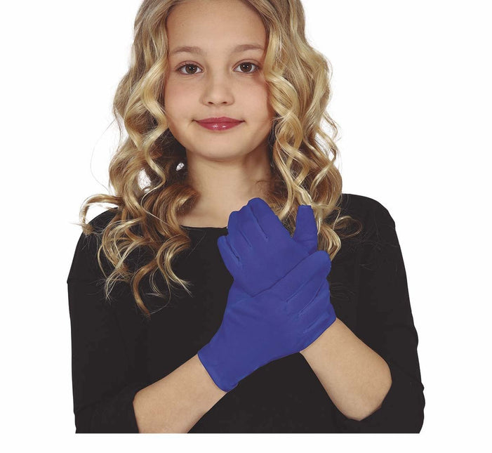 Blauwe Handschoenen Kind 17cm van Fiestas Guirca koop je bij Partywinkel