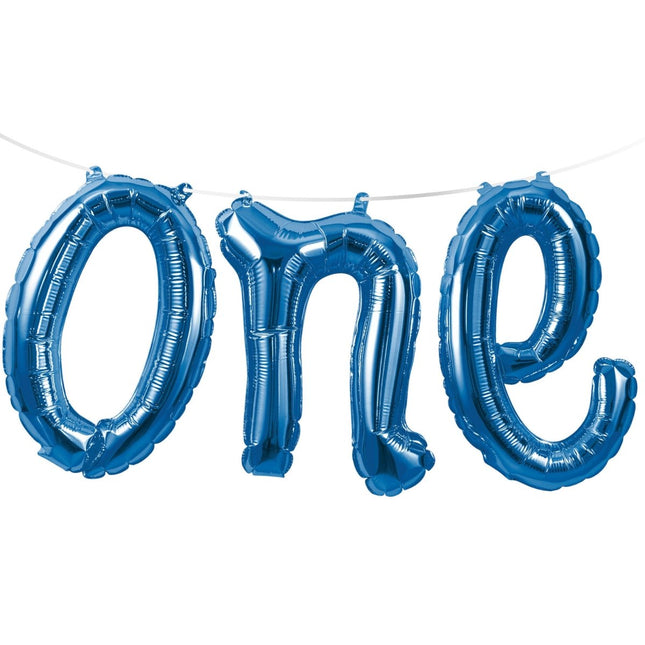 Blauwe Helium Ballon One Leeg 1,5m van Creative Converting koop je bij Partywinkel