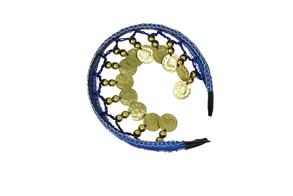 Blauwe Hoofdband Gouden Munten - Partywinkel - 8434077137727