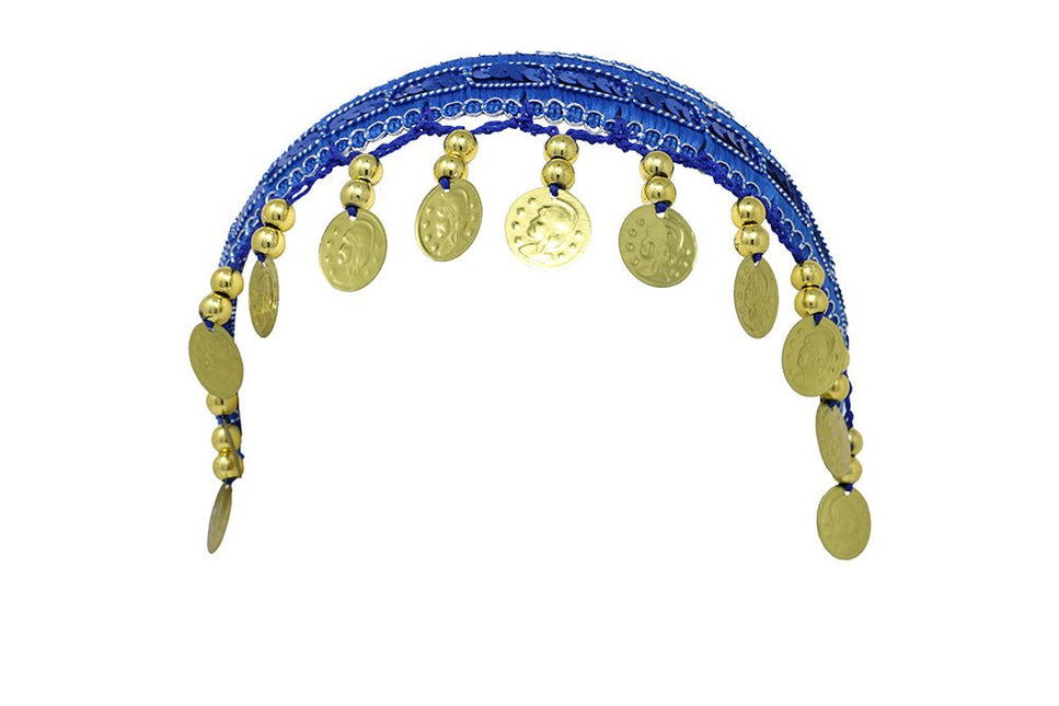 Blauwe Hoofdband Gouden Munten - Partywinkel - 8434077137727