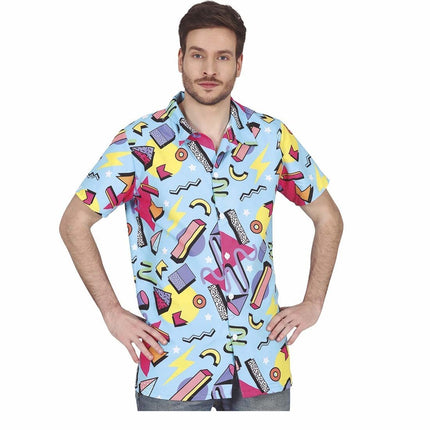 Blauwe Jaren 80 Blouse van Fiestas Guirca koop je bij Partywinkel