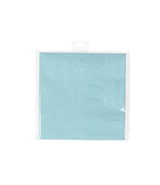 Blauwe Servetten Pastel 16,5cm 8st van Paper Dreams koop je bij Partywinkel