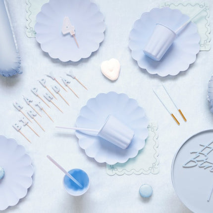 Blauwe Taartplateu 24cm van Partydeco koop je bij Partywinkel