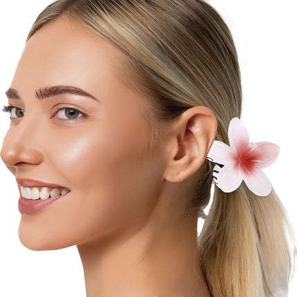 Bloem Haarclip Wit Rood - Partywinkel - 8434077272497