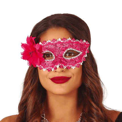Bloem Masker Fuchsia van Fiestas Guirca koop je bij Partywinkel