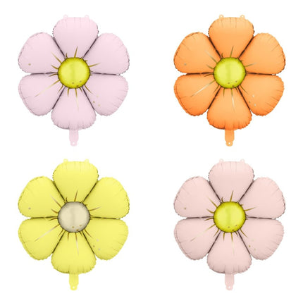 Bloemen Helium Ballon Gekleurd Leeg 65cm 4st van Partydeco koop je bij Partywinkel