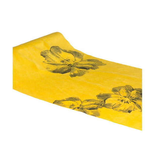 Bloemen Tafelloper Geel 3m van CHAKS koop je bij Partywinkel