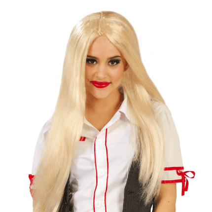 Blonde Pruik Half Lang Haar van Fiestas Guirca koop je bij Partywinkel