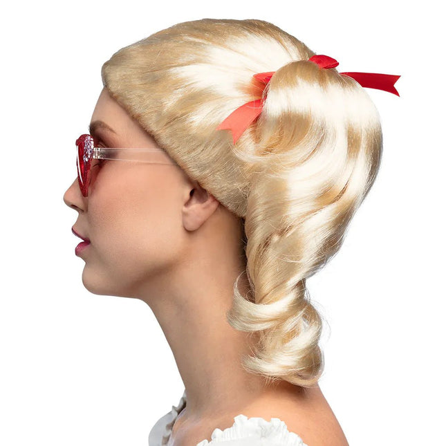 Blonde Pruik Staartjes van Boland koop je bij Partywinkel