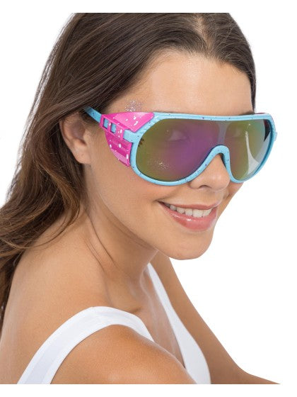 Lunettes de fête rétro bleues et roses, 15 cm