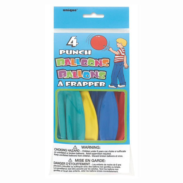 Boksballonnen Gekleurd 40cm 4st van Unique koop je bij Partywinkel