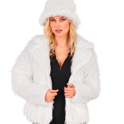 Bontjas Dames Pluche Wit van Widmann koop je bij Partywinkel