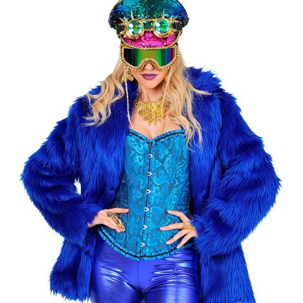 Bontjas Pluche Blauw van Widmann koop je bij Partywinkel