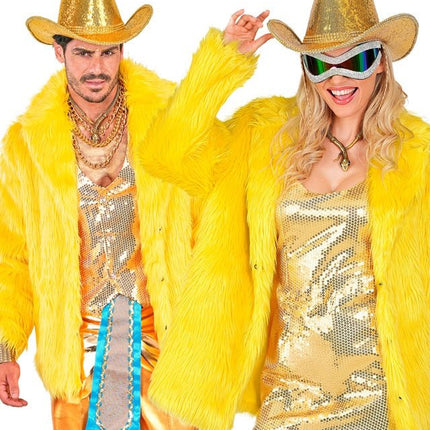 Bontjas Pluche Geel van Widmann koop je bij Partywinkel