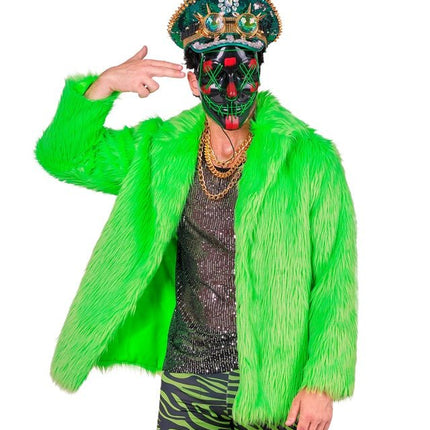 Bontjas Pluche Neon Groen van Widmann koop je bij Partywinkel