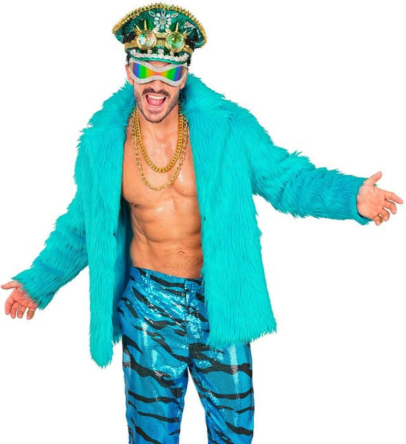 Bontjas Pluche Turquoise van Widmann koop je bij Partywinkel