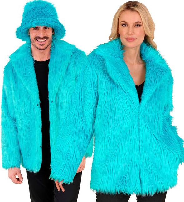 Bontjas Pluche Turquoise van Widmann koop je bij Partywinkel