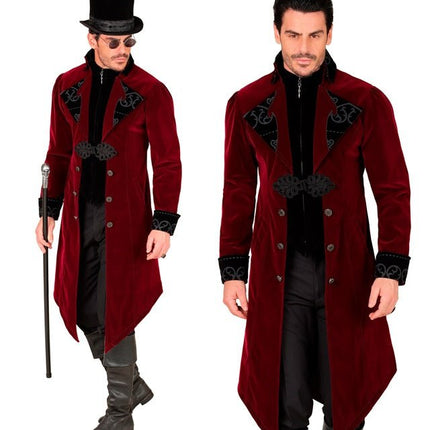 BORDEAUX FLUWELEN GOTHIC JAS HEREN van Widmann koop je bij Partywinkel