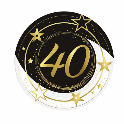 Borden 40 Jaar 23cm 6st van Fiestas Guirca koop je bij Partywinkel