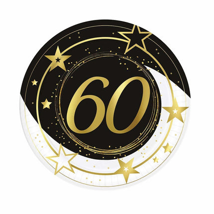 Borden 60 Jaar 23cm 6st van Fiestas Guirca koop je bij Partywinkel