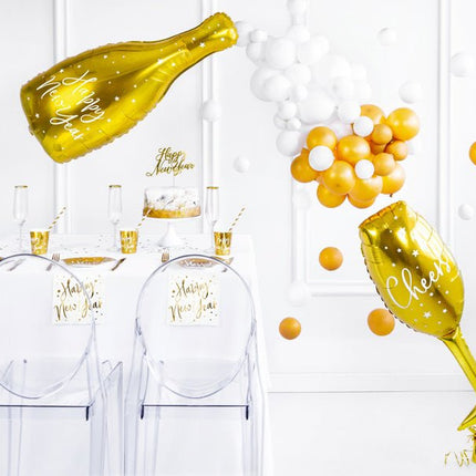 Borden Happy New Year Goud 20cm 6st van Partydeco koop je bij Partywinkel