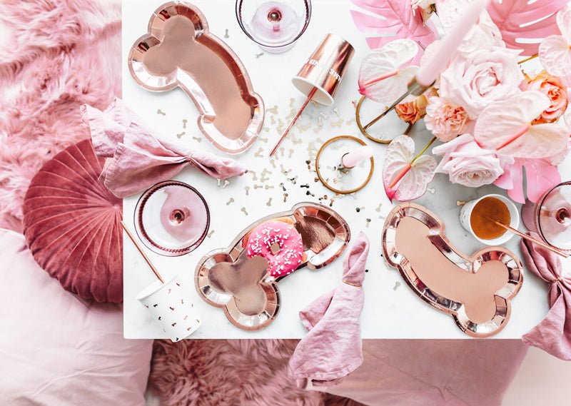 Borden Piemel Rose Goud 26,5cm 6st van Partydeco koop je bij Partywinkel