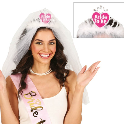 Bride To Be Sluier van Fiestas Guirca koop je bij Partywinkel