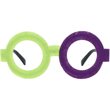 Bril Colorblock Paars/Groen van Folat koop je bij Partywinkel