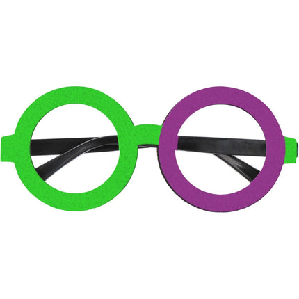 Bril Colorblock Paars/Groen van Folat koop je bij Partywinkel