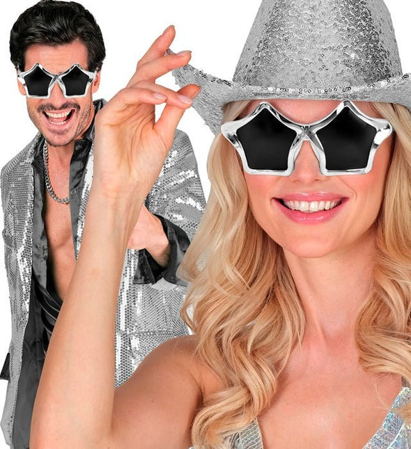 BRIL STERREN ZILVER van Widmann koop je bij Partywinkel