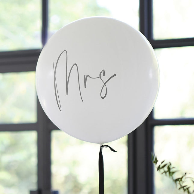 Bruiloft Ballon Mrs 91cm van Ginger Ray koop je bij Partywinkel
