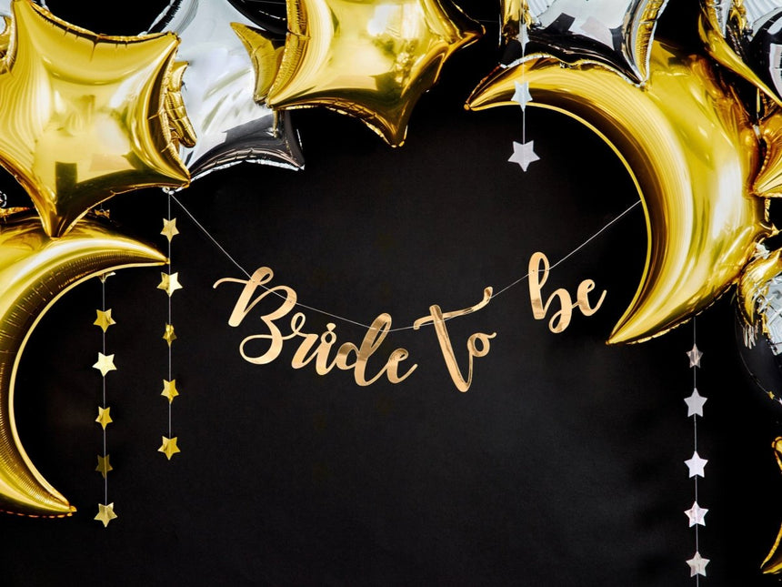 Bruiloft Slinger Bride To Be Goud 80cm van Partydeco koop je bij Partywinkel