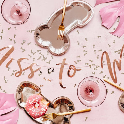 Bruiloft Slinger Miss to Mrs, Rose Goud 76cm van Partydeco koop je bij Partywinkel