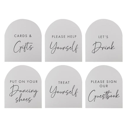 Bruiloft Tafeldecoratie Kaarten 6st van Ginger Ray koop je bij Partywinkel