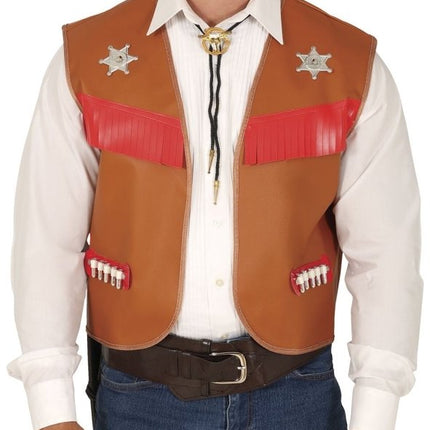 Bruine Cowboy Vest van Fiestas Guirca koop je bij Partywinkel