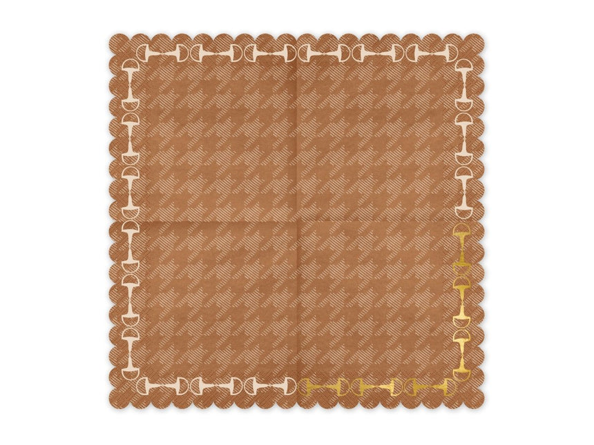 Bruine Servetten 33cm 12st van Partydeco koop je bij Partywinkel