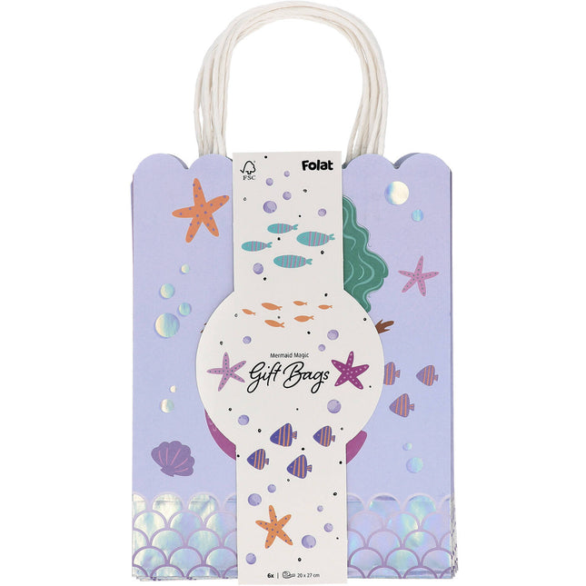 Sacs de fête sirène 27cm 6pcs