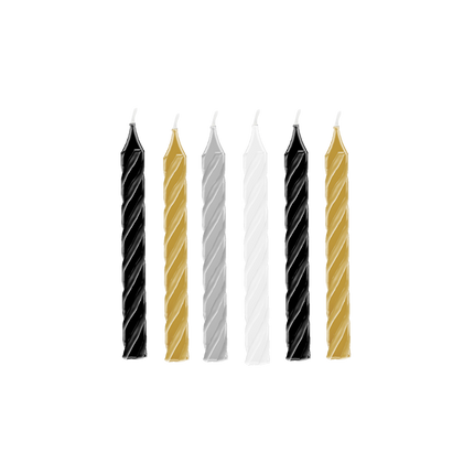 Bougies Mélange Or Argent Blanc Noir