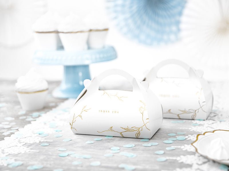 Cakedoosjes Thankyou Goud 16cm 10st van Partydeco koop je bij Partywinkel