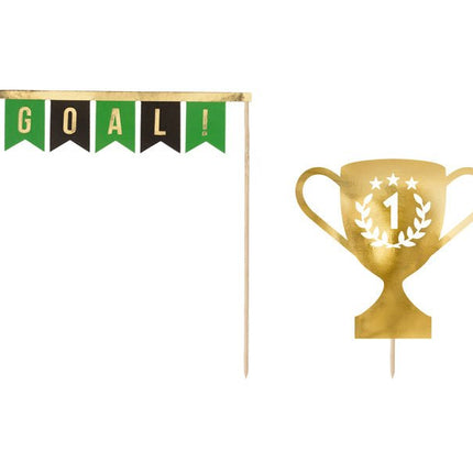 Caketopper Goal 20cm 2st van Partydeco koop je bij Partywinkel