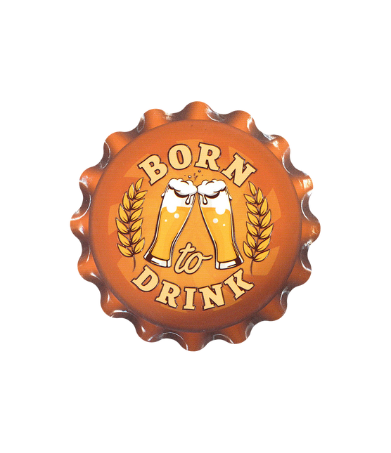 Orange Coasters Born To Drink 11cm