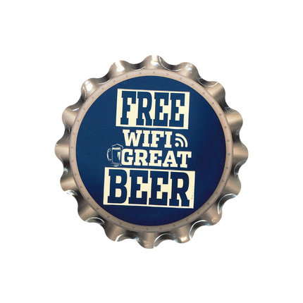 Sous-verres blancs bleus Free Wifi 11cm