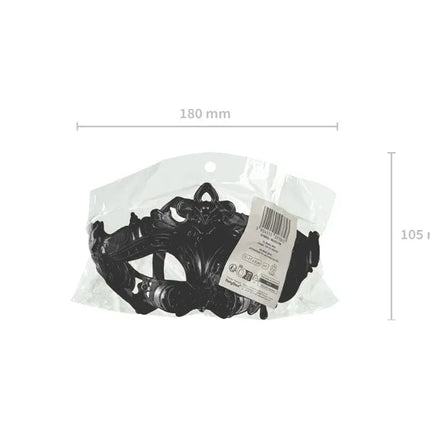 Carnival mask, 17x9 cm, black van Partydeco koop je bij Partywinkel