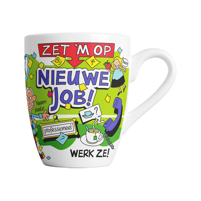 Tasse de dessin animé - Nouveau travail