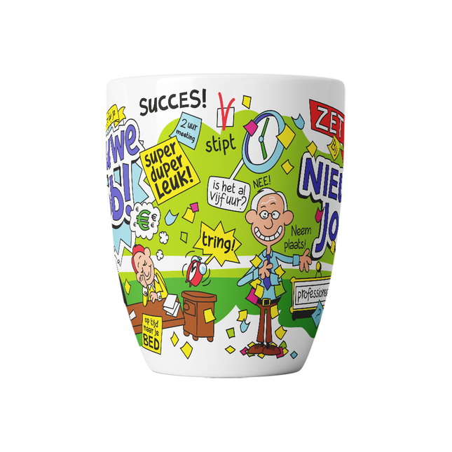 Tasse de dessin animé - Nouveau travail