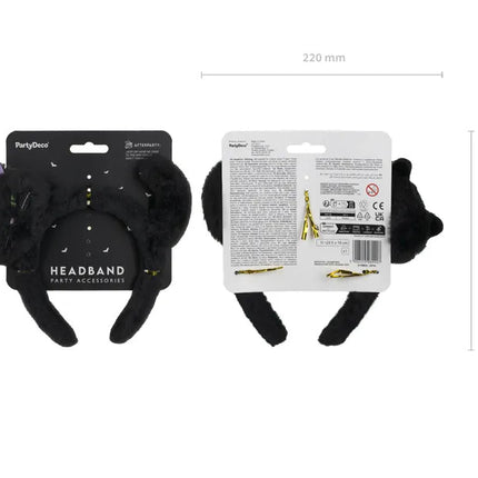 Cat Headband, 23.5x18 cm, black van Partydeco koop je bij Partywinkel